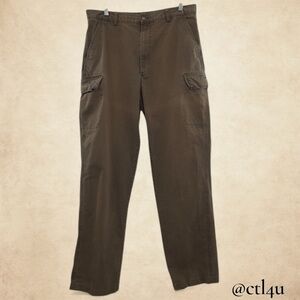 Halogen Brown Chino Cargo Pants Men’s 38x33 Utility Core Workwear Straight Leg